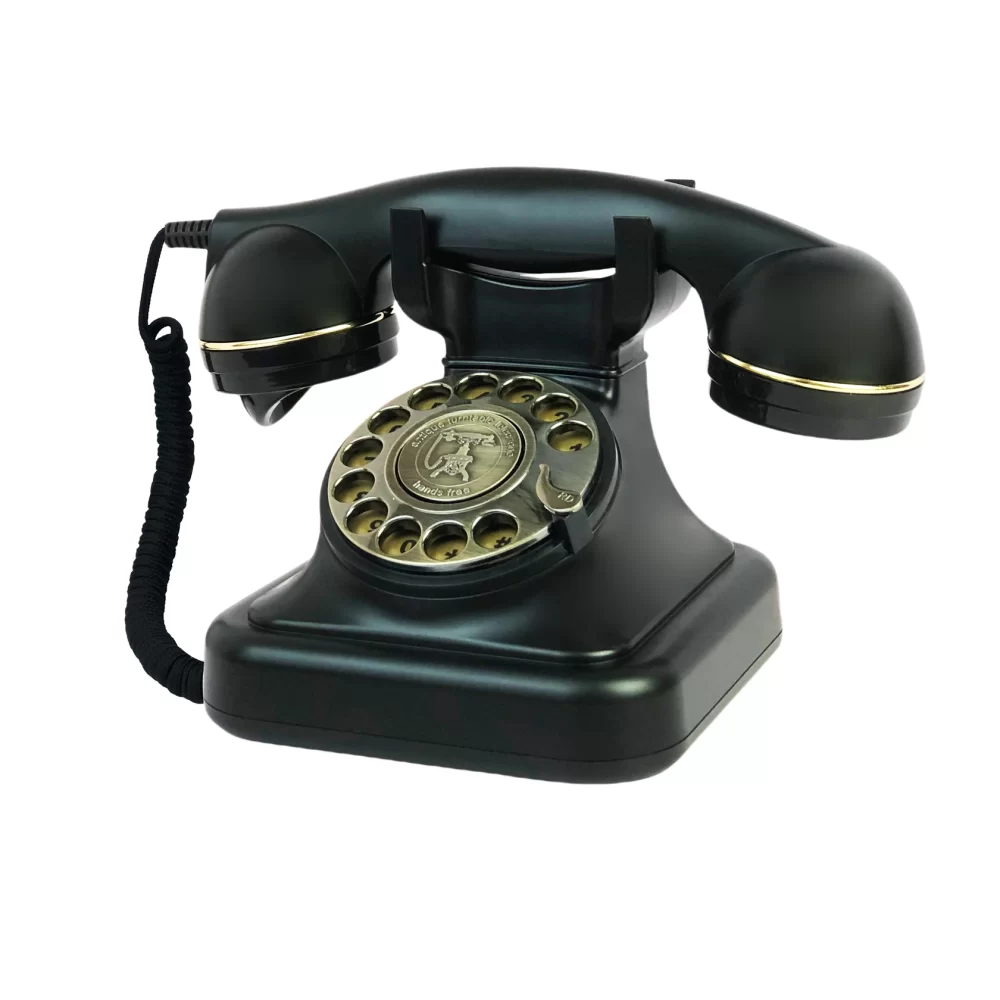 Retro Telephone, Black Corded Telephone,Decorative Rotary Dial Telephone Set, Analog Landline Phone for Home/Office/Hotel/School 1