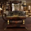 Real Antique Corded Landline Telephone Resin Fixed Digital Retro Phone Button Dial Vintage Decorative Telephones for Home Family 1