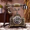 European Antique Telephone Rotary Dial Design Retro Landline Phone with Mechanical Ring, Speaker and Redial Function for Home 1