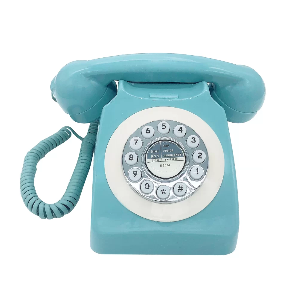 Blue Retro Telephone Corded Pretty Antique Telephone Old Fashion Landline Phones of 1960s Best European Style Telephone Gift 3