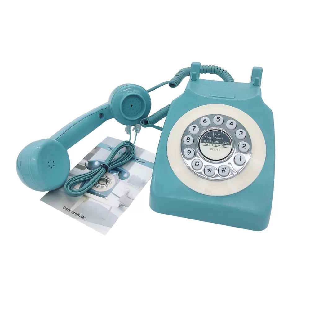 Blue Retro Telephone Corded Pretty Antique Telephone Old Fashion Landline Phones of 1960s Best European Style Telephone Gift 4