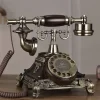 European Antique Rotary Dial Old Fixed Telephone Retro Home Fashion Creative Wired Telephone Electronic Bell Landline Phone 1