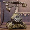 Antique Corded Telephone, Resin Fixed Digital Retro Phone Button Dial Vintage Decorative Telephones Landline for Home Office 1